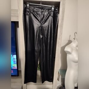 Joie Black Faux Leather Flare Jeans SZ 4 New With Tags